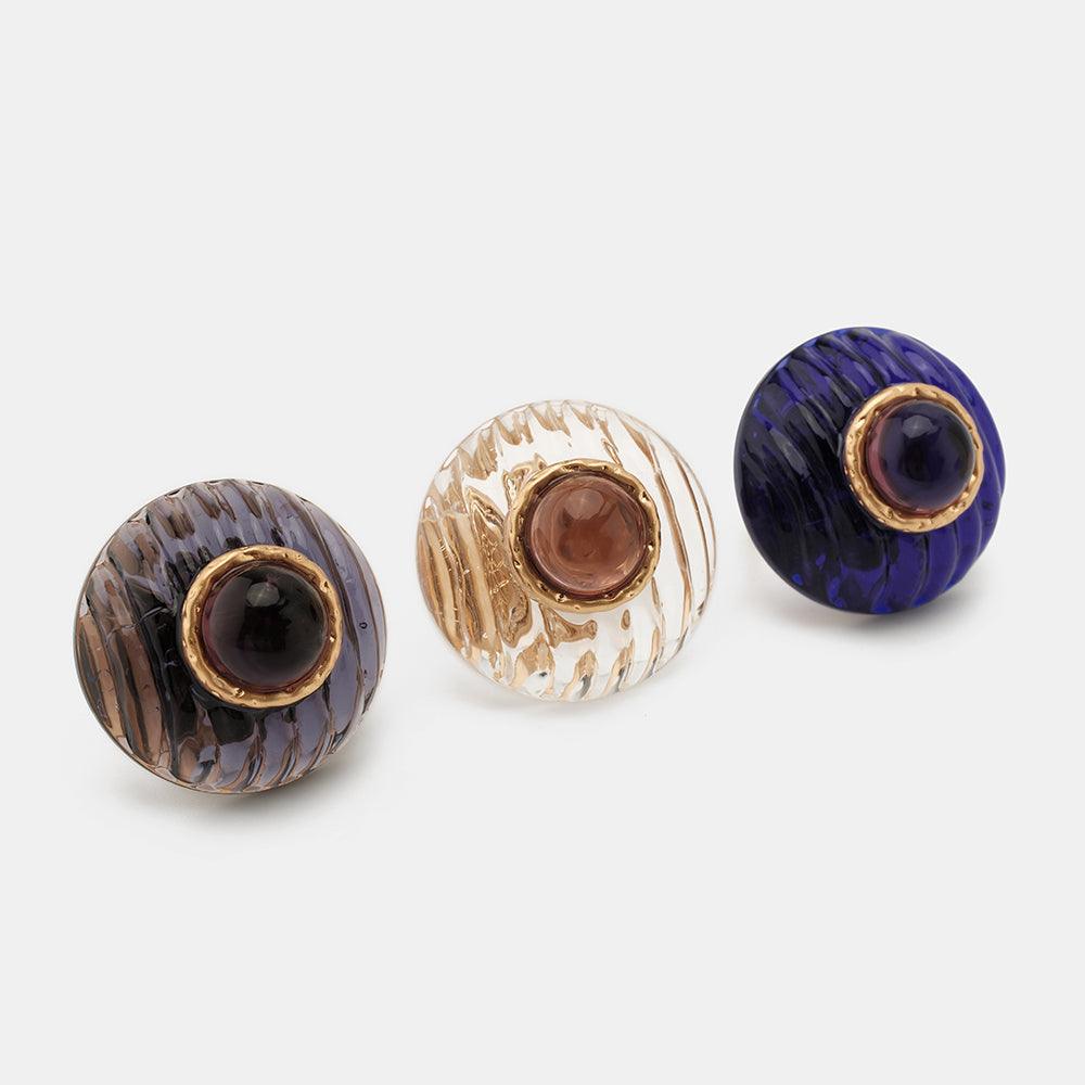 Women's Fashion Simple Clashing Color Lucite Ring - Trendha