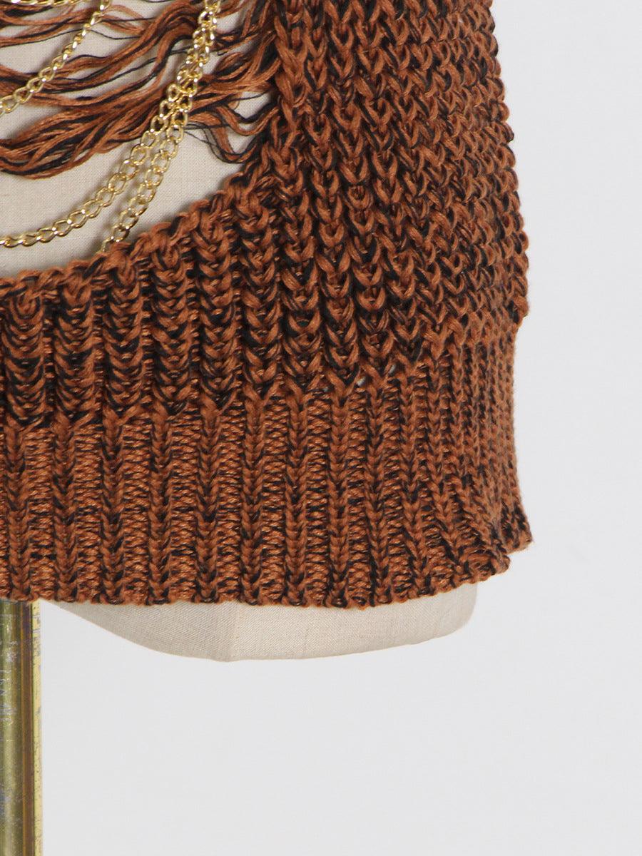 Women's Fashion Solid Color Patchwork Knitting Vest - Trendha