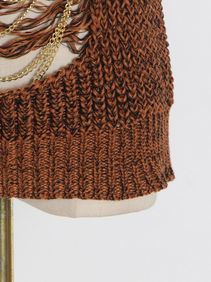 Women's Fashion Solid Color Patchwork Knitting Vest - Trendha