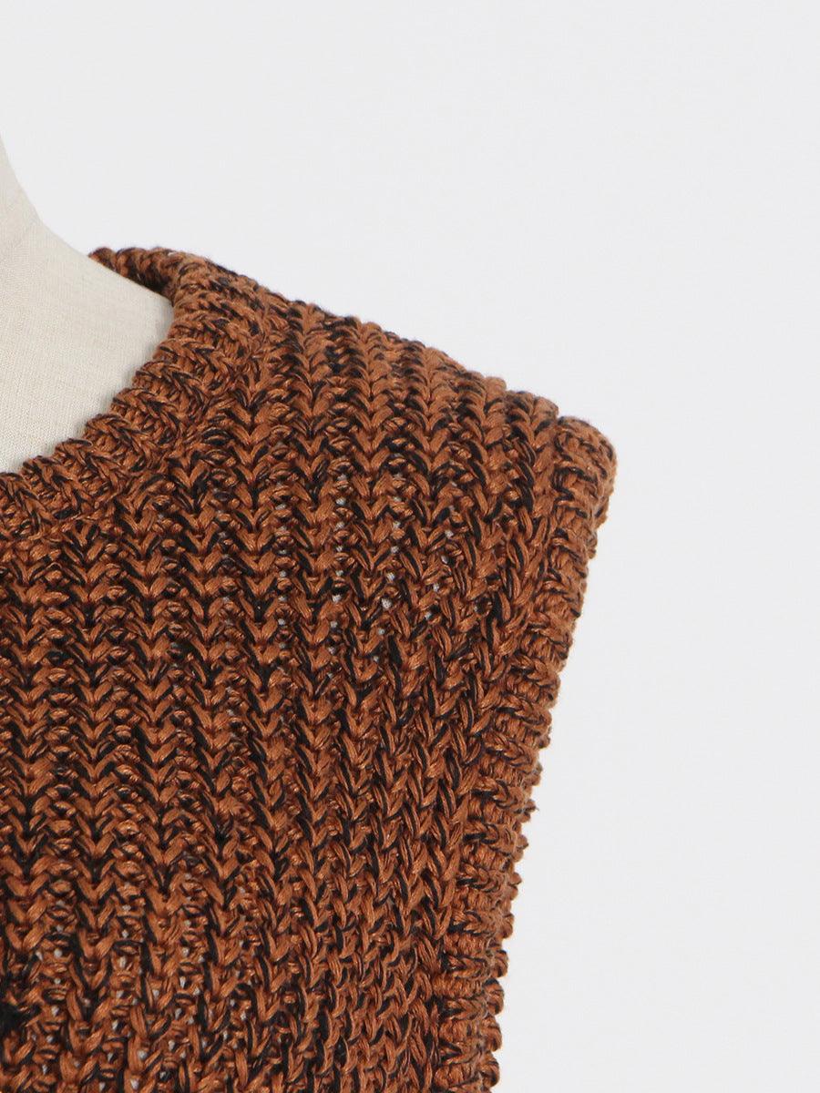 Women's Fashion Solid Color Patchwork Knitting Vest - Trendha