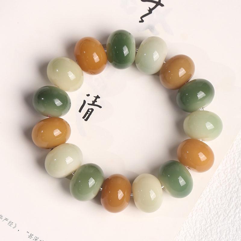 Women's Fashion White Jade Bodhi Root Hand Bracelet - Trendha
