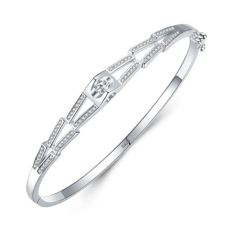 Women's Light Luxury Niche Love Center Diamond Silver Bracelet - Trendha