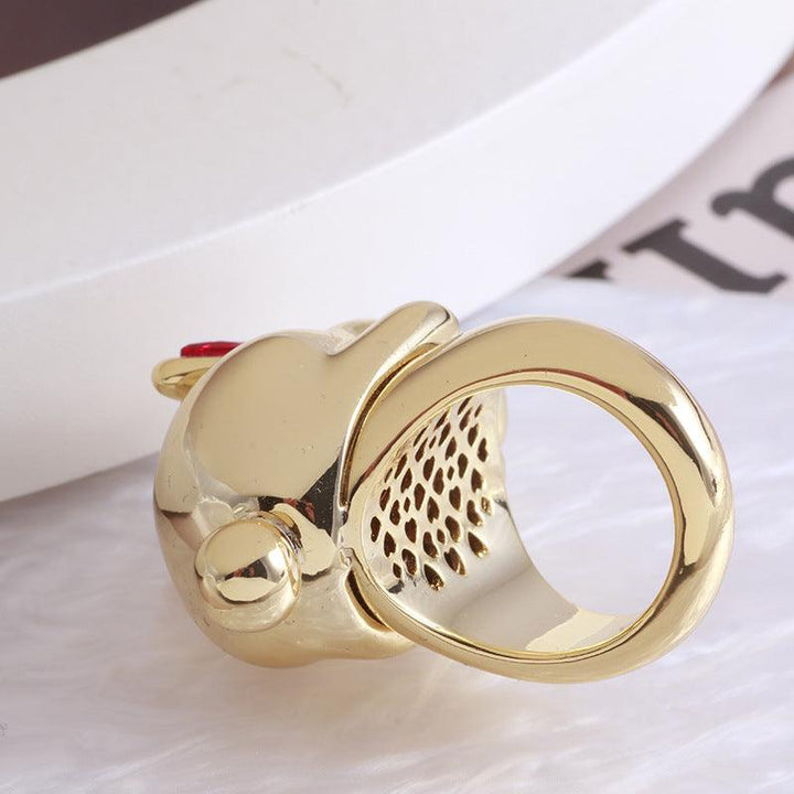 Women's Metal Smooth Face Wealth Rabbit Ring - Trendha