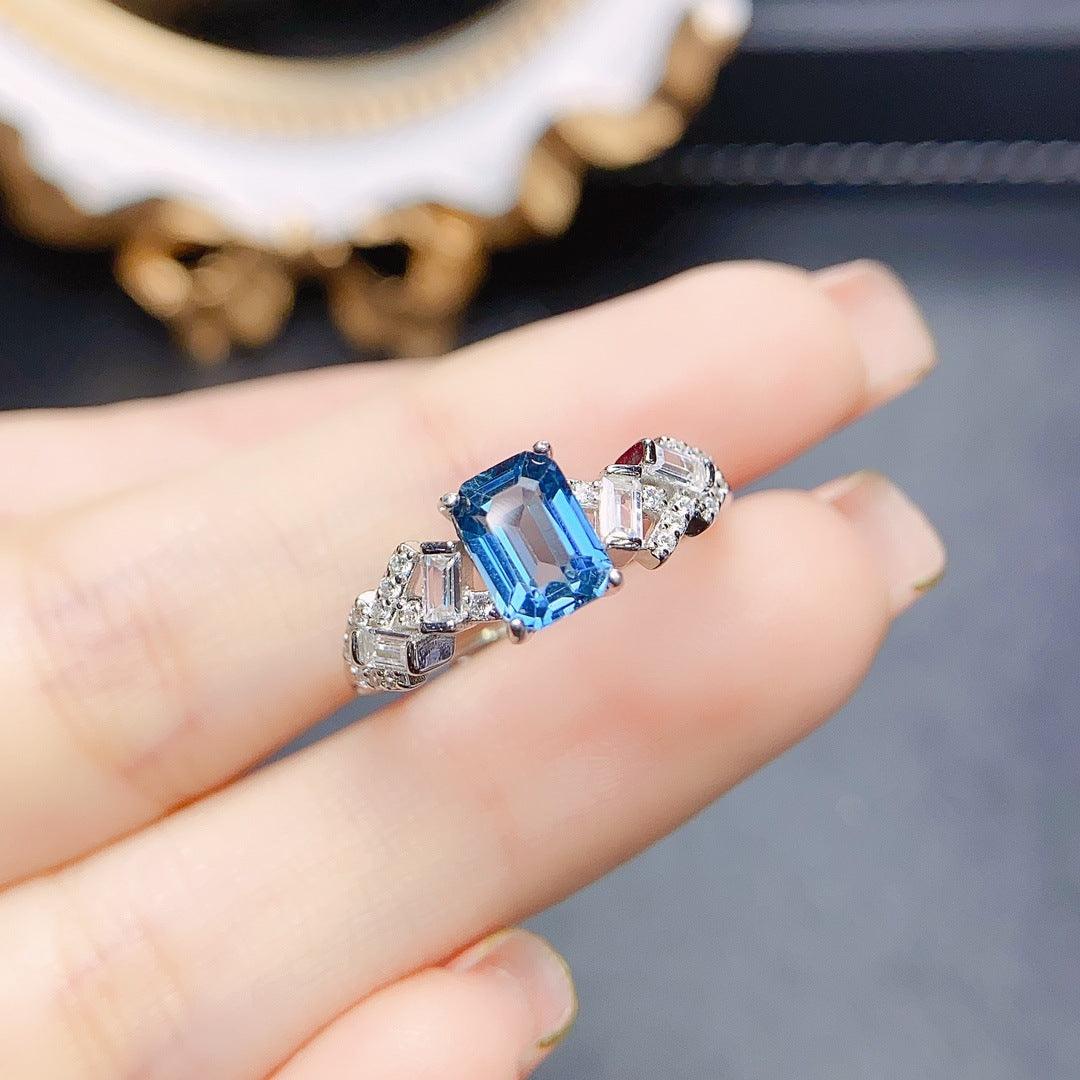 Women's Natural Topaz S925 Silver Ring - Trendha
