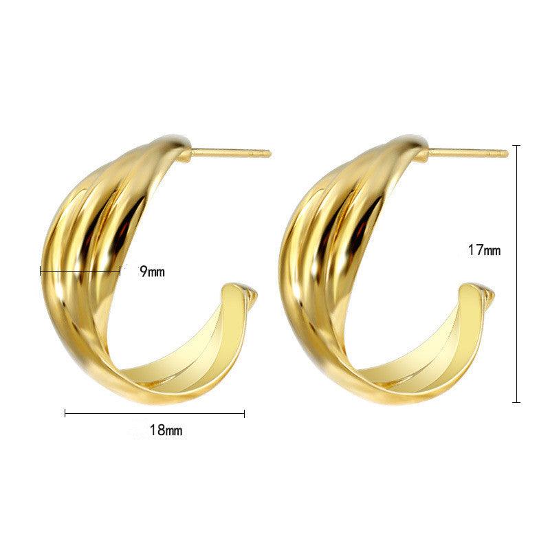 Women's Premium Niche Design Sterling Silver Stud Earrings - Trendha