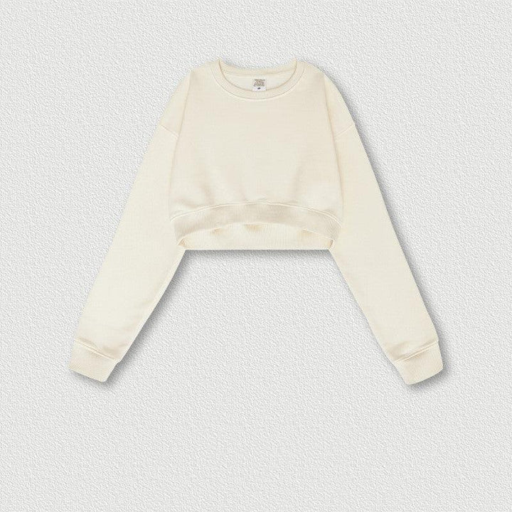 Women's Retro Cropped Navel Hot Girl Short Sweatshirt - Trendha