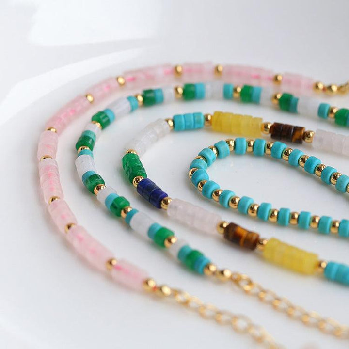 Women's Retro Fashion Color Stone Beaded Bracelet - Trendha