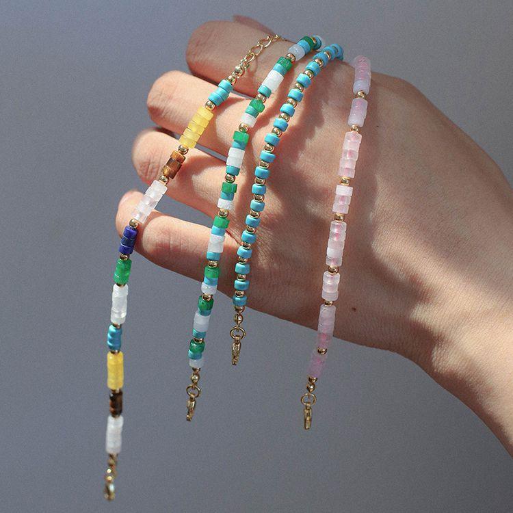 Women's Retro Fashion Color Stone Beaded Bracelet - Trendha