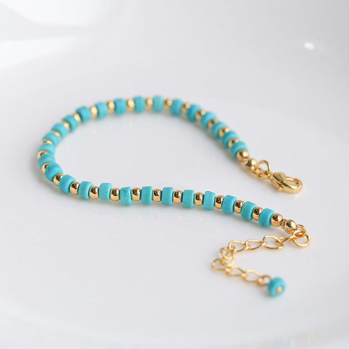 Women's Retro Fashion Color Stone Beaded Bracelet - Trendha