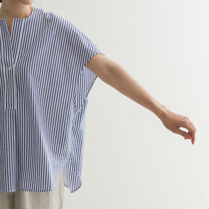 Women's Round Neck Striped Sleeveless Top - Trendha