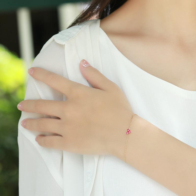 Women's Simple Light Jewelry Stitching Heart Zircon Bracelet - Trendha