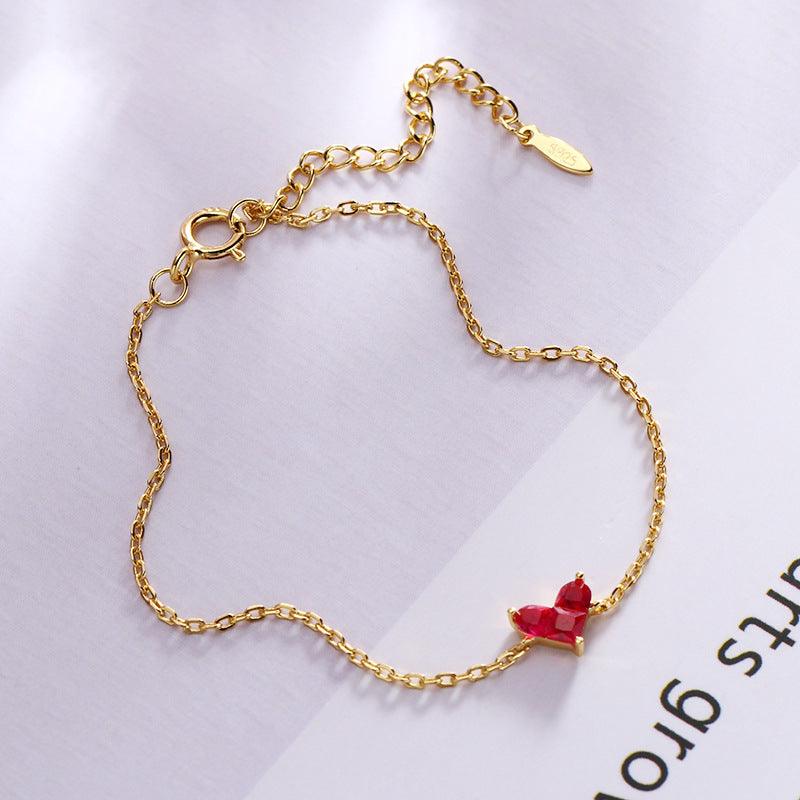 Women's Simple Light Jewelry Stitching Heart Zircon Bracelet - Trendha