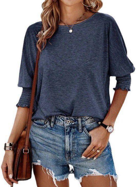 Women's Stylish Loose Round Neck T-shirt - Trendha