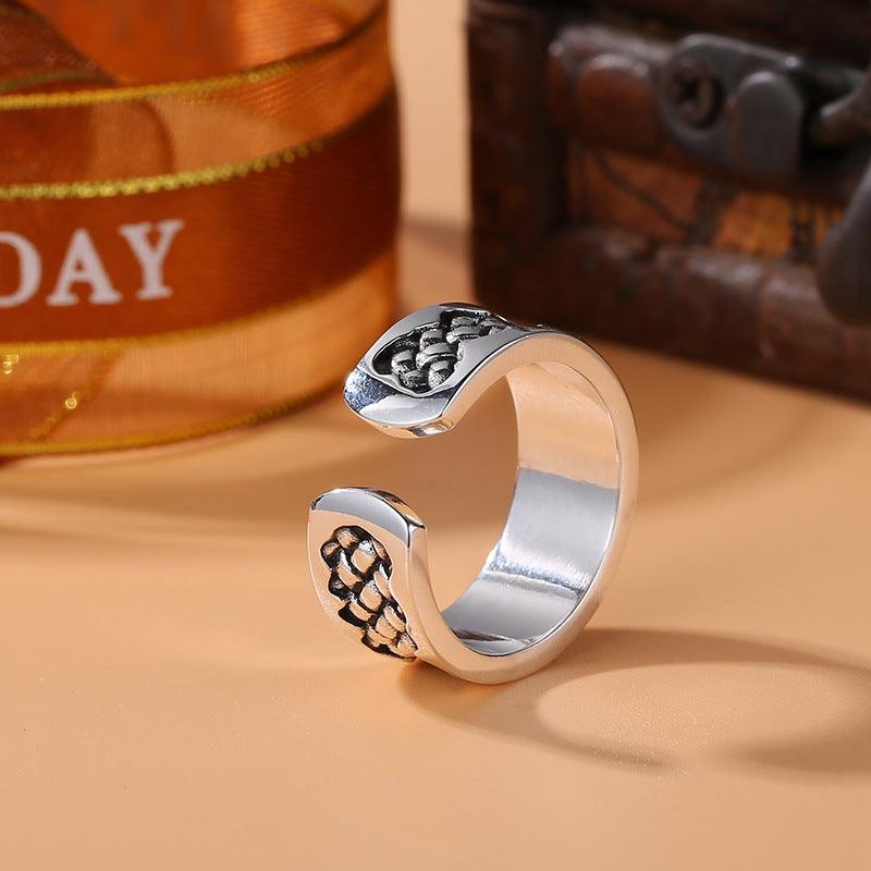 Women's Vintage Sterling Silver Chain Ring - Trendha