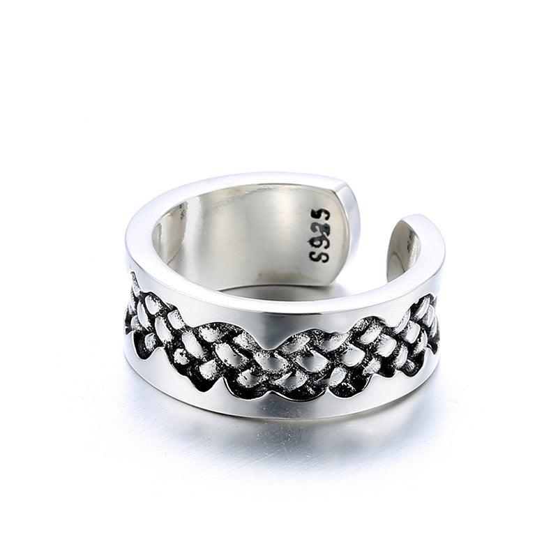 Women's Vintage Sterling Silver Chain Ring - Trendha