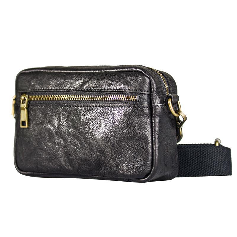 Young Men's Handmade Genuine Leather Crossbody Bag - Trendha