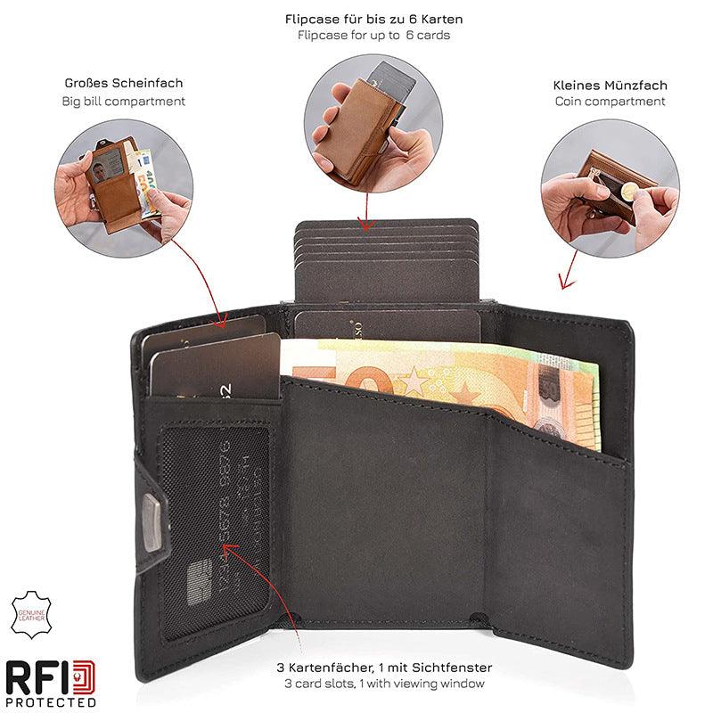 Zip Coin Clip Carbon Fiber Metal Card Holder - Trendha