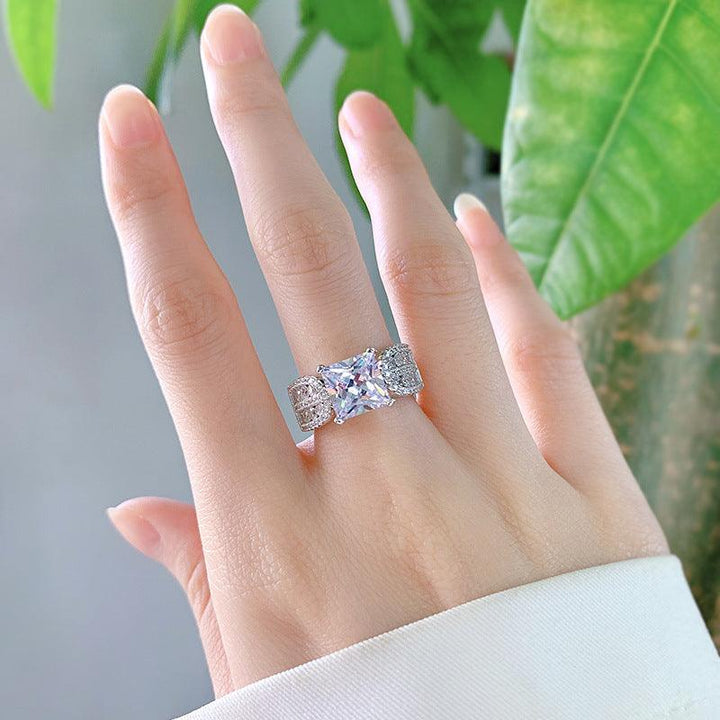 Zircon Ring Simulation Wedding Ring Women's Ring - Trendha