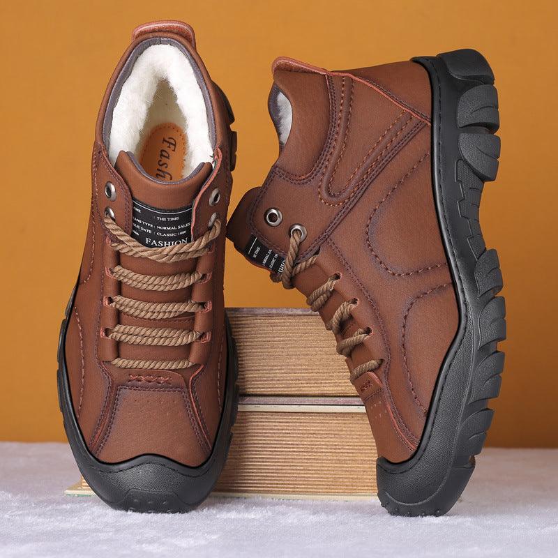 Men's Winter Plus Velvet Warmth And Thick Cotton Shoes - Trendha