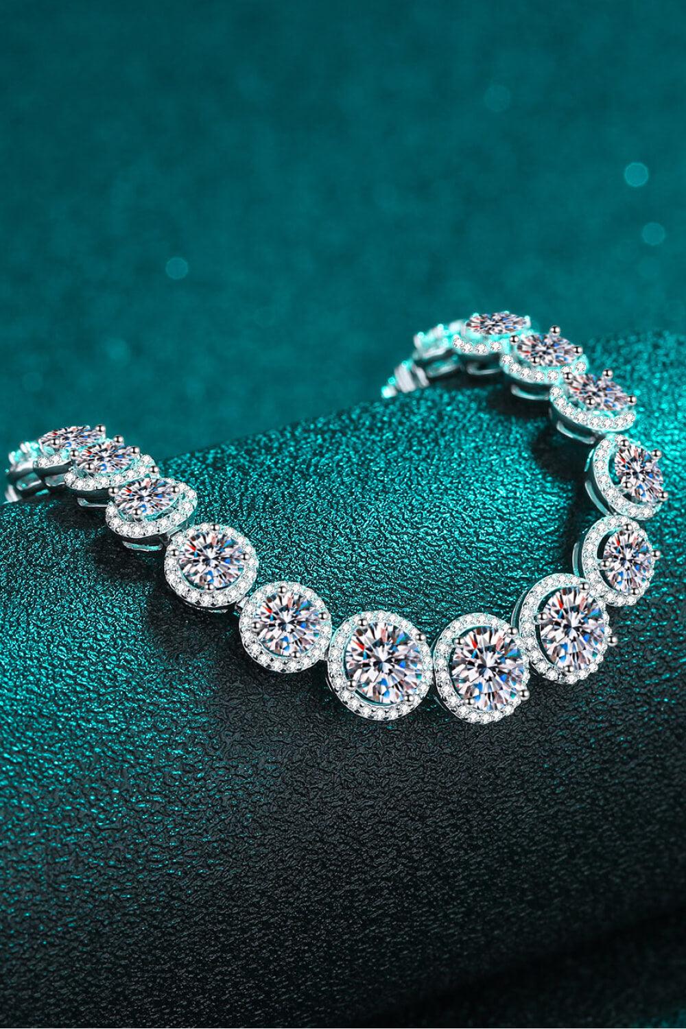 925 Sterling Silver 10.4 Carat Moissanite Bracelet - Trendha