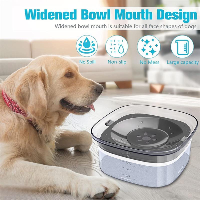 70oz Dog Water Bowl Large Capacity Spill Proof Dog Bowl Transparent 2L Visible Water Level Slow Drinking Bowl For Dogs And Cats Pet Products - Trendha