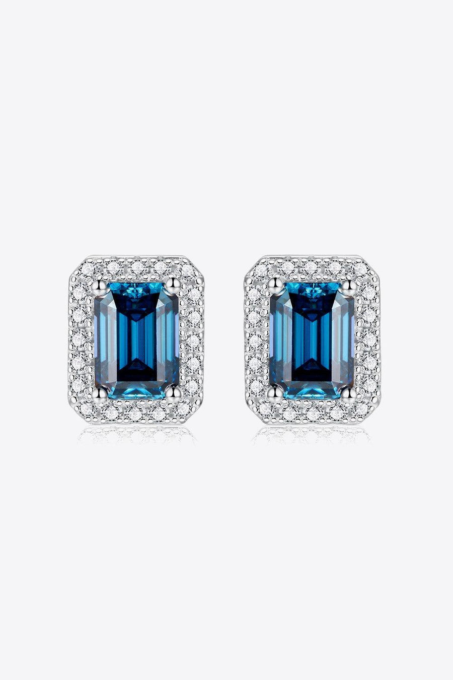 2 Carat Moissanite Stud Earrings in Indigo - Trendha