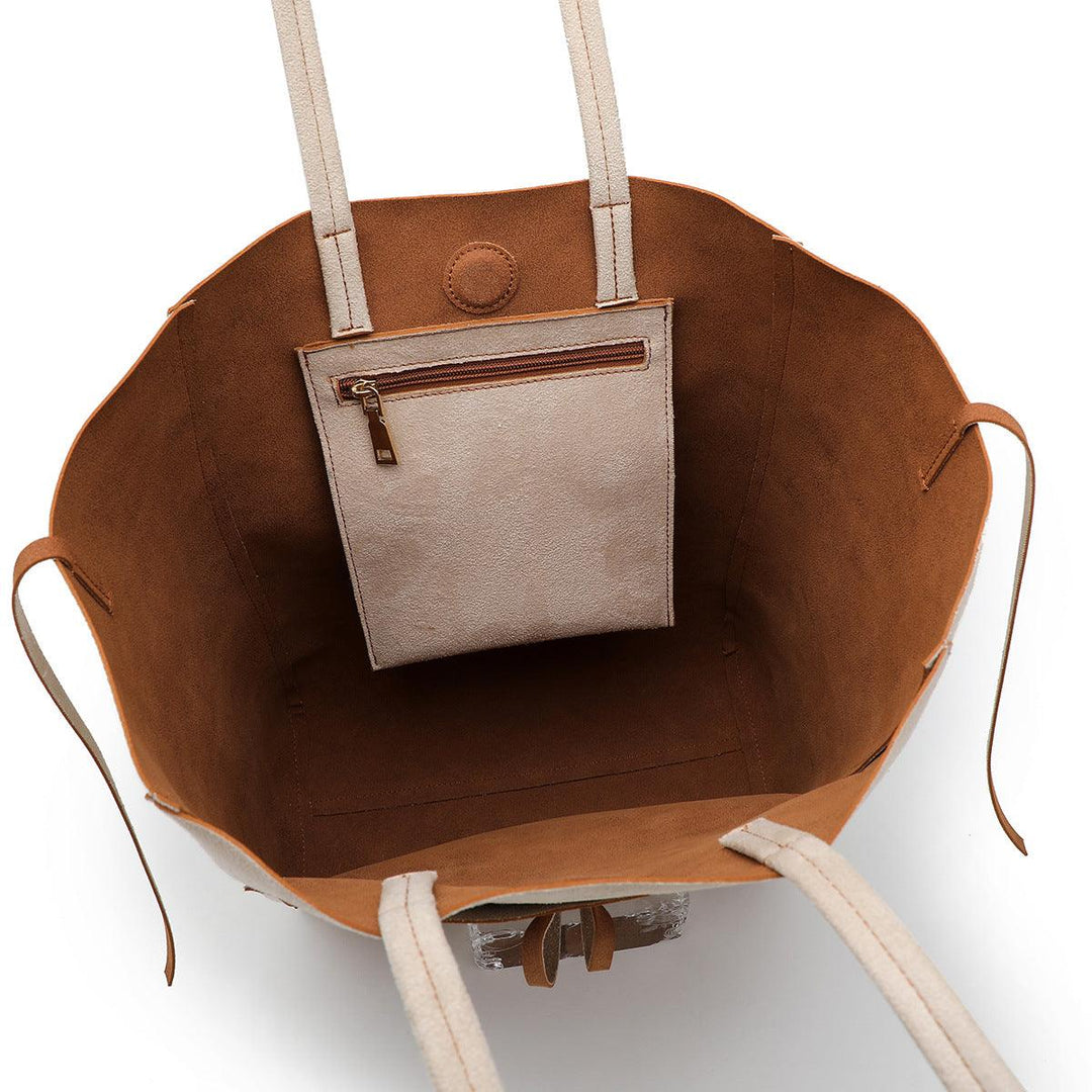 Contrasting Color Large Capacity Shoulder Bag - Trendha