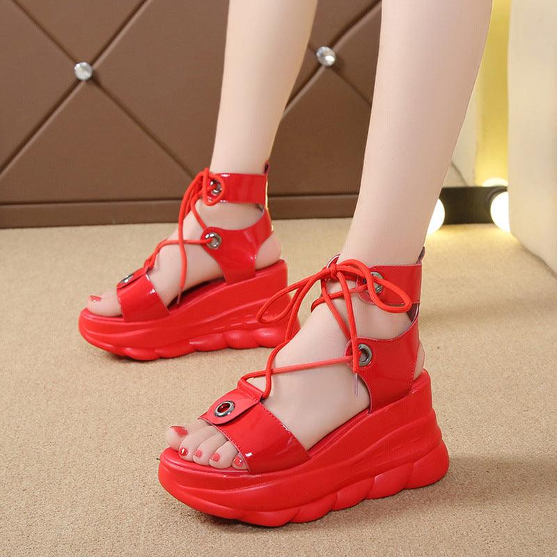 Inner Heightening All-match Fish Mouth Women's Sandals Wedge Platform Platform Shoes - Trendha