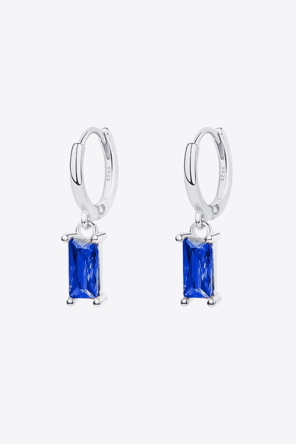 Retro 925 Sterling Silver Cubic Zirconia Drop Earrings - Trendha