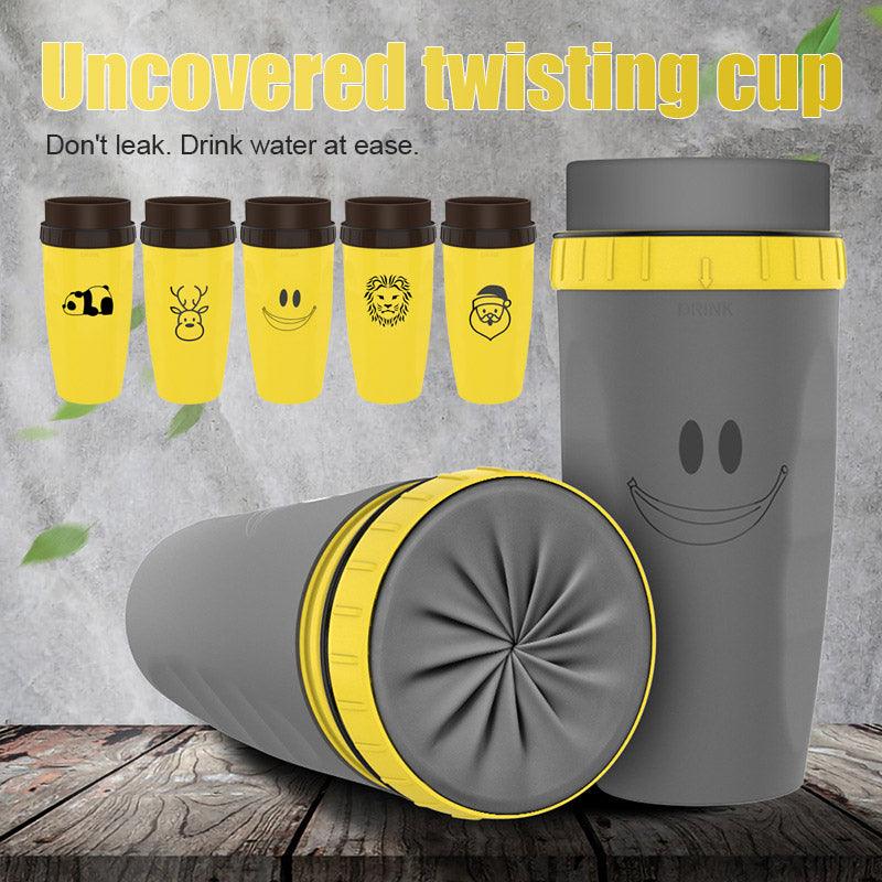 No Cover Twist Cup Travel Portable Cup Double Insulation Tumbler Straw Sippy Water Bottles Portable For Children Adults - Trendha