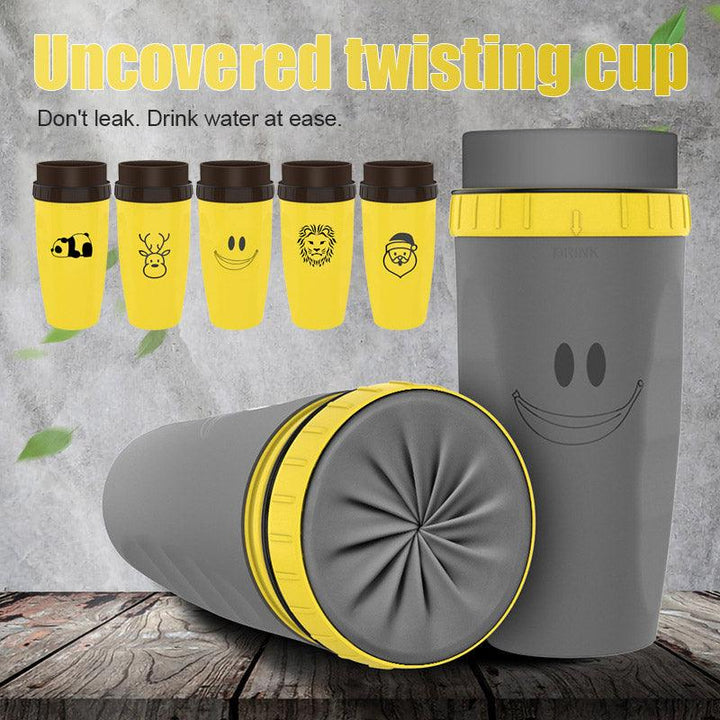 No Cover Twist Cup Travel Portable Cup Double Insulation Tumbler Straw Sippy Water Bottles Portable For Children Adults - Trendha