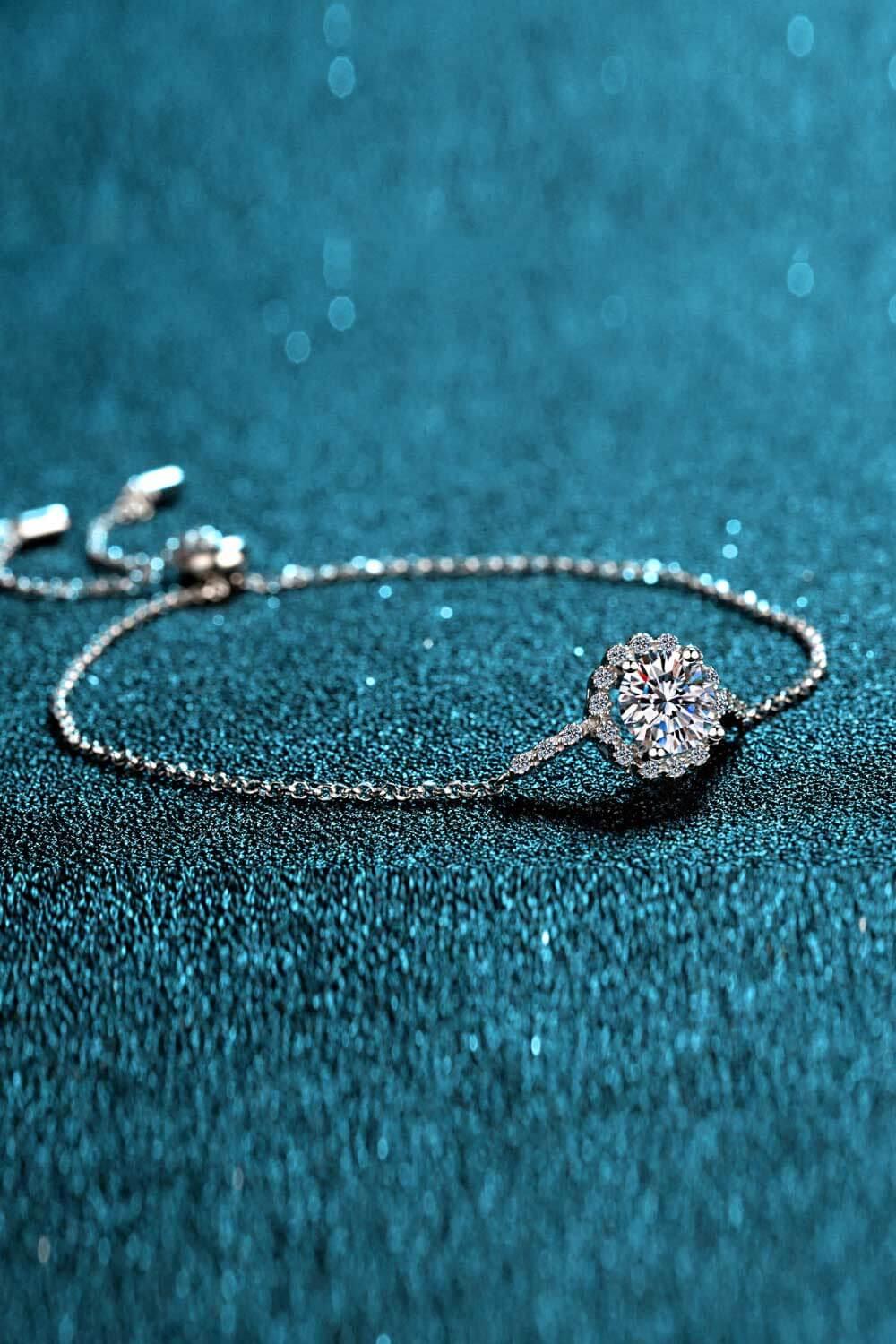 1 Carat Moissanite Chain Bracelet - Trendha