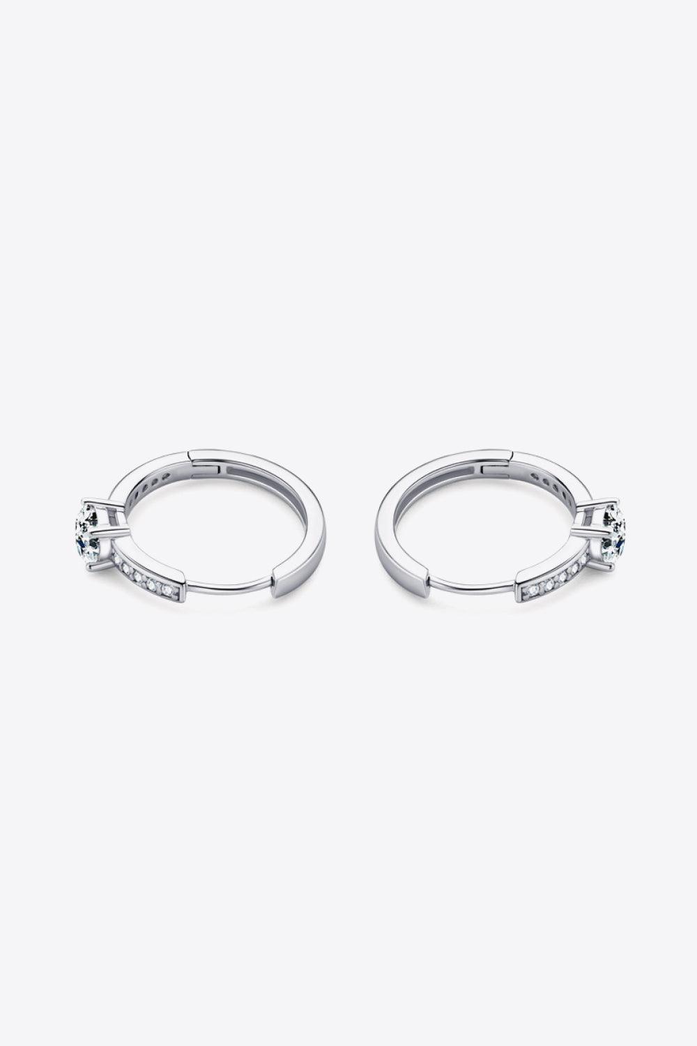 Carry Your Love 1 Carat Moissanite Platinum-Plated Earrings - Trendha