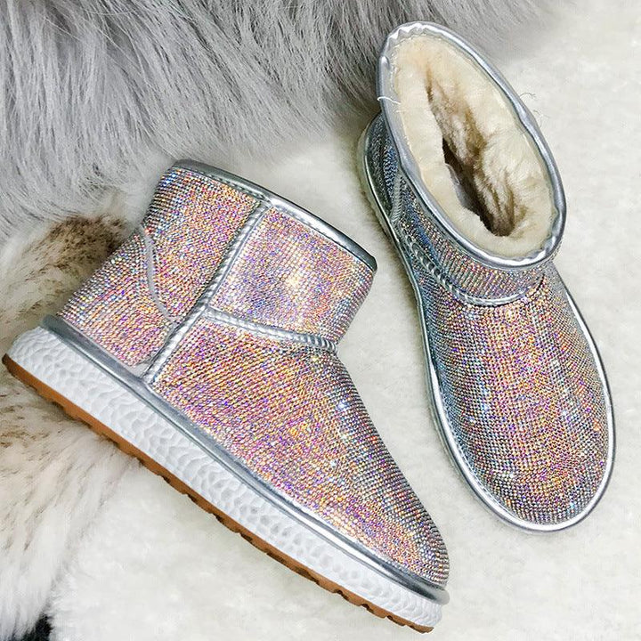 Rhinestone snow boots - Trendha