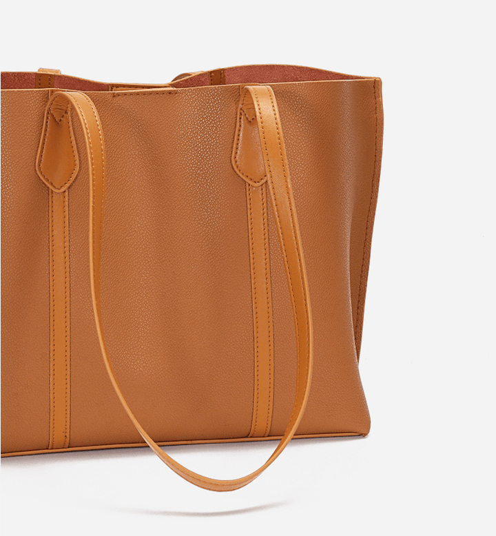 Large capacity cowhide shoulder bag - Trendha