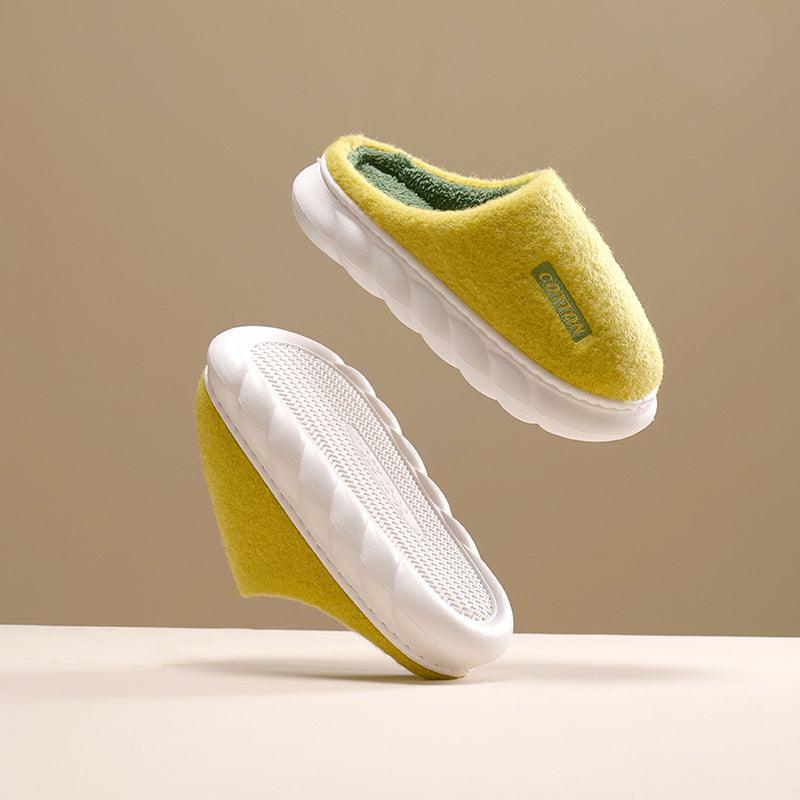 Household Non-slip Warmth Thick-soled Cotton Slippers - Trendha