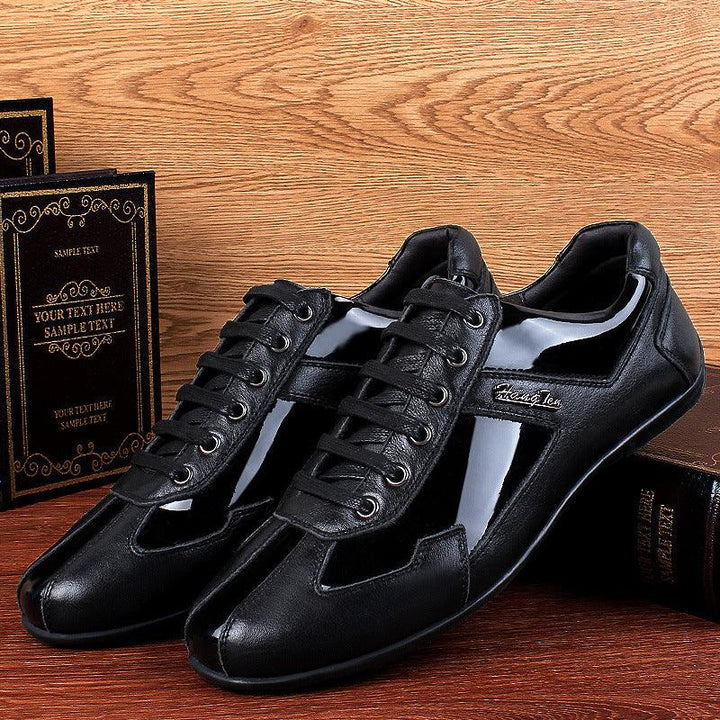 Men's first layer leather Korean shoes - Trendha