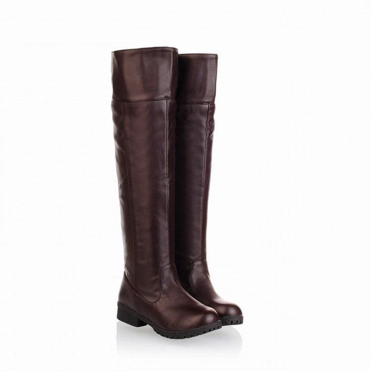 Women's low-heel square heel boots - Trendha
