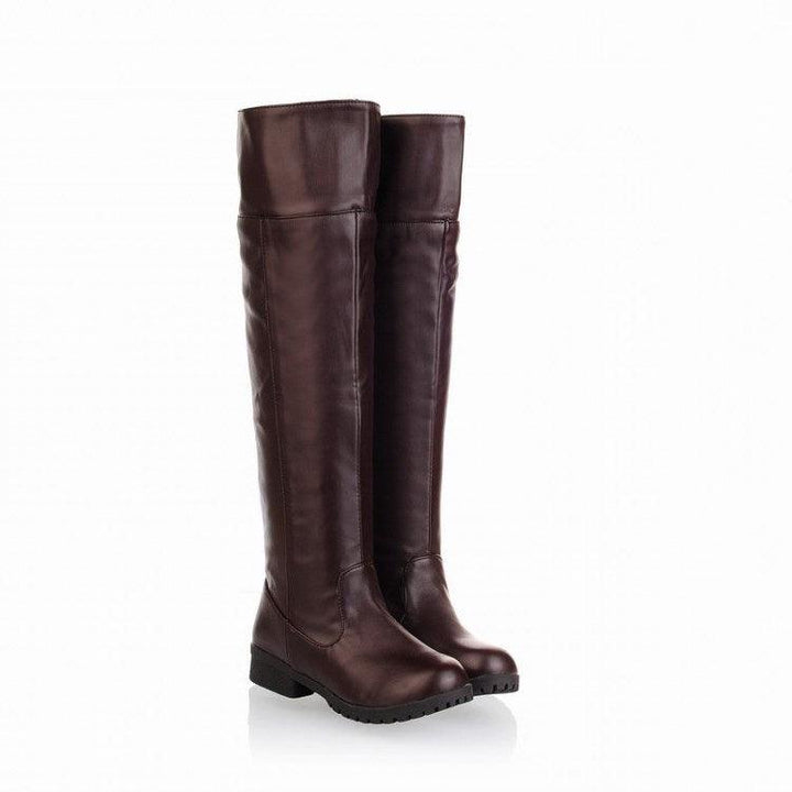 Women's low-heel square heel boots - Trendha