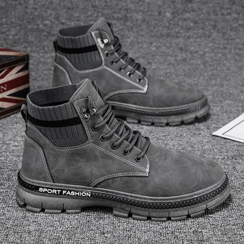 Men's Trendy Boots Korean Casual Shoes Men's Tooling Boots - Trendha