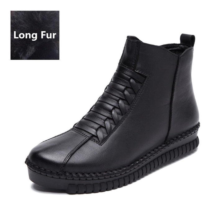 Leather shoes snow boots - Trendha