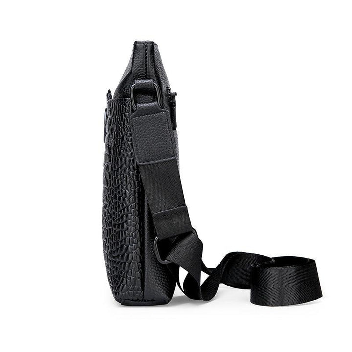 Men's One-shoulder Top Layer Leather Crossbody Bag - Trendha