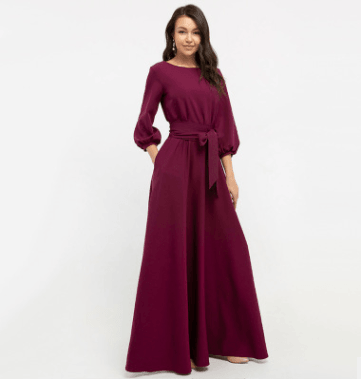 Lantern Sleeve long dress - Trendha