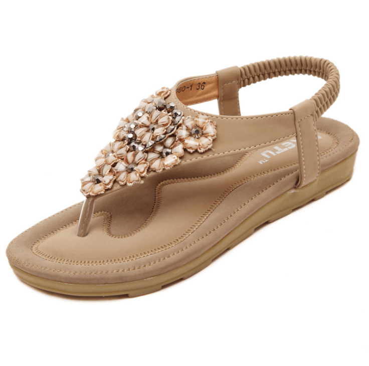 Women's Flip Flops Sandals Flat Summer Shoes Woman Plus Size Casual Sandals Rhinestone Floral Sandalias - Trendha