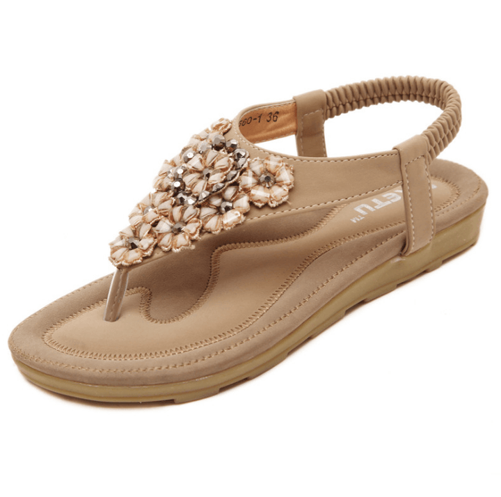 Women's Flip Flops Sandals Flat Summer Shoes Woman Plus Size Casual Sandals Rhinestone Floral Sandalias - Trendha