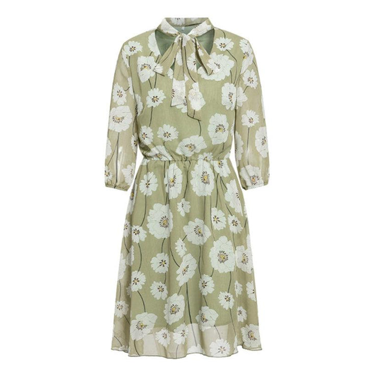 Bow print tie A-line skirt - Trendha