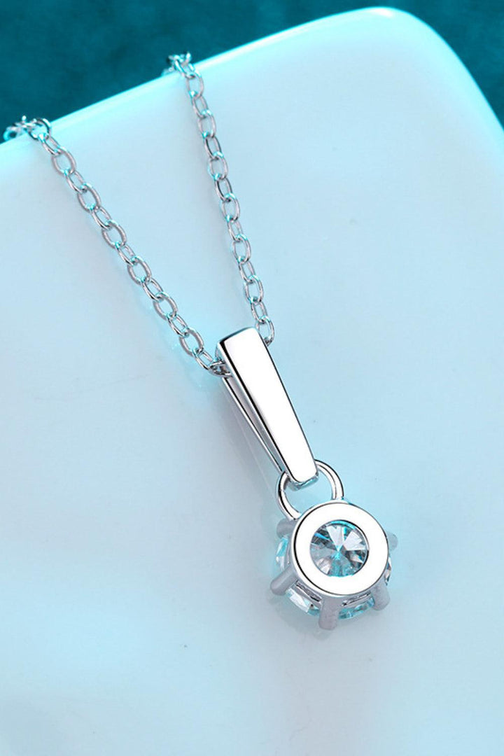 1 Carat Moissanite 925 Sterling Silver Chain-Link Necklace - Trendha