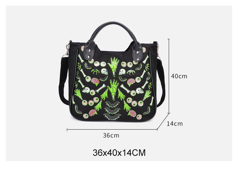 Halloween skull print handbag - Trendha