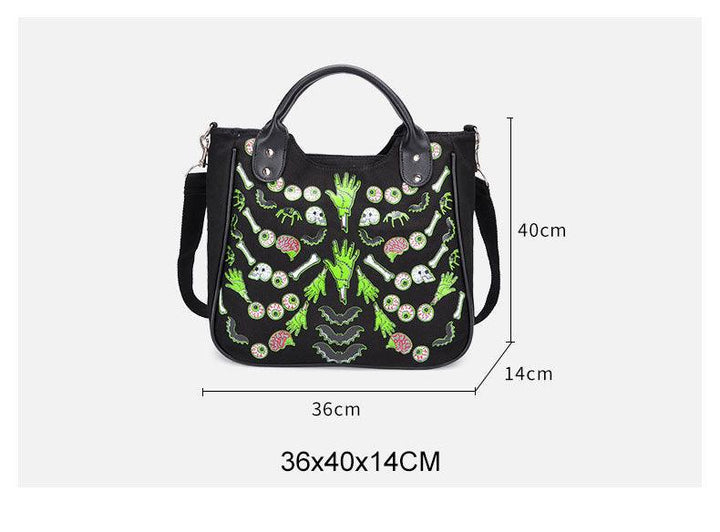 Halloween skull print handbag - Trendha