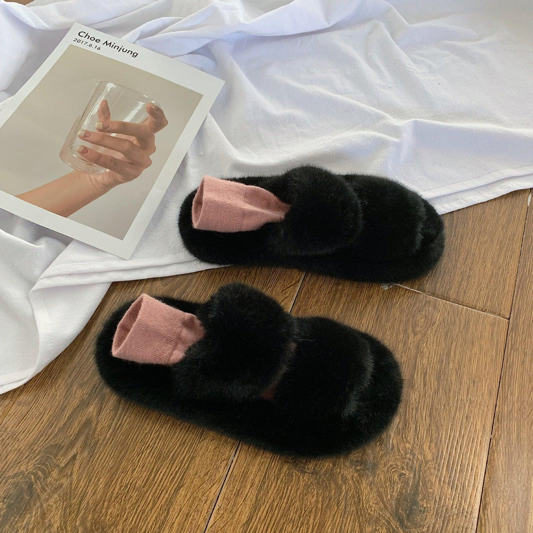 Hairy slippers for women - Trendha
